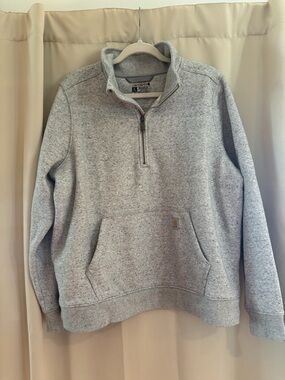 Carhartt Womens Light Heather Gray Quarter-Zip Sweatshirt